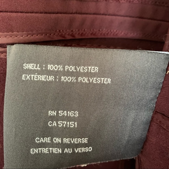 Kenneth Cole Reaction - Burgundy Hooded Rain Coat with Zipper and Button detail - Picture 8 of 15